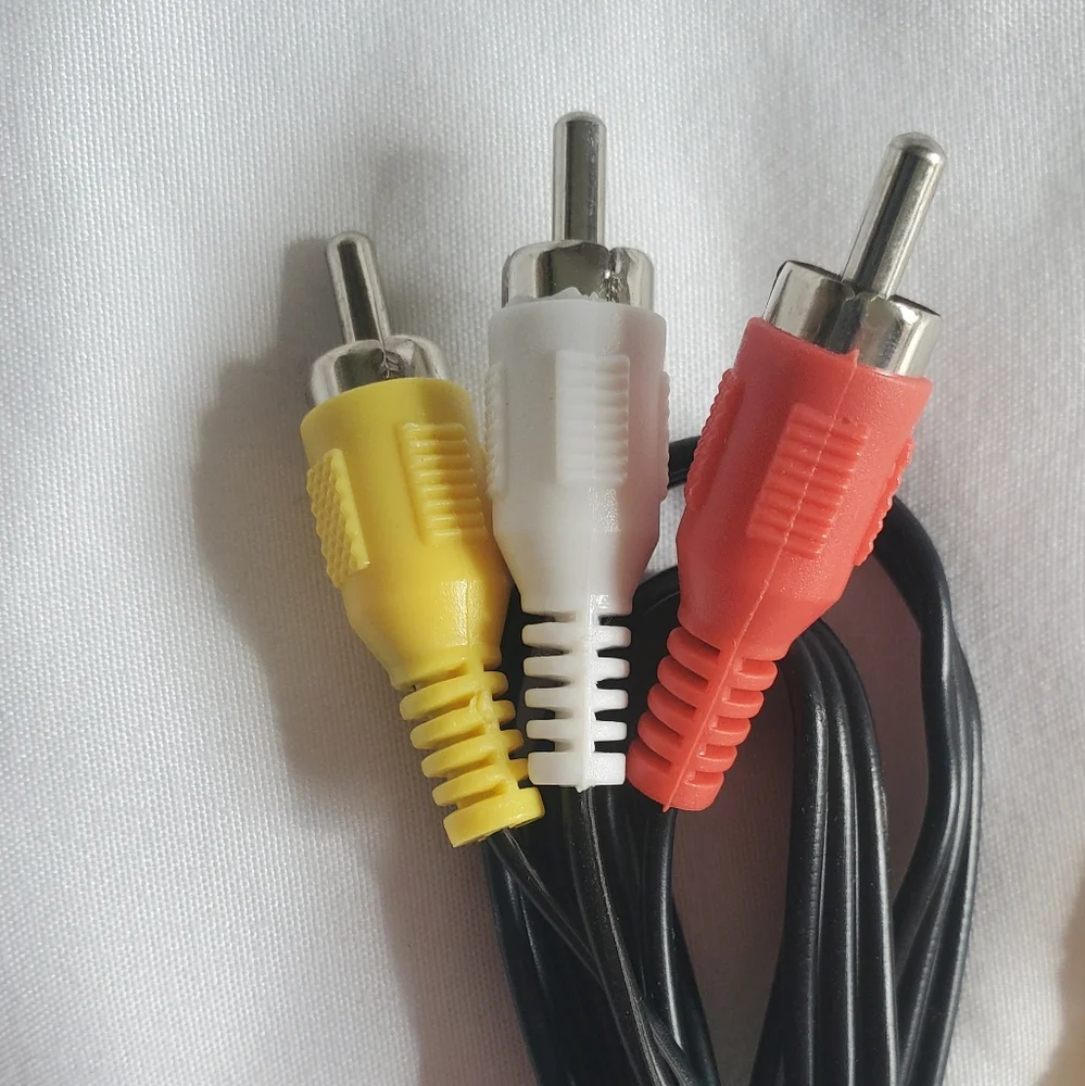 Composite RCA Audio Video Cable Yellow White Red 3' Cord for DVD VCR TV CAM, New